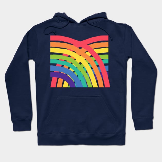 Rainbow Cross Hatch Graphic Hoodie by ellenhenryart